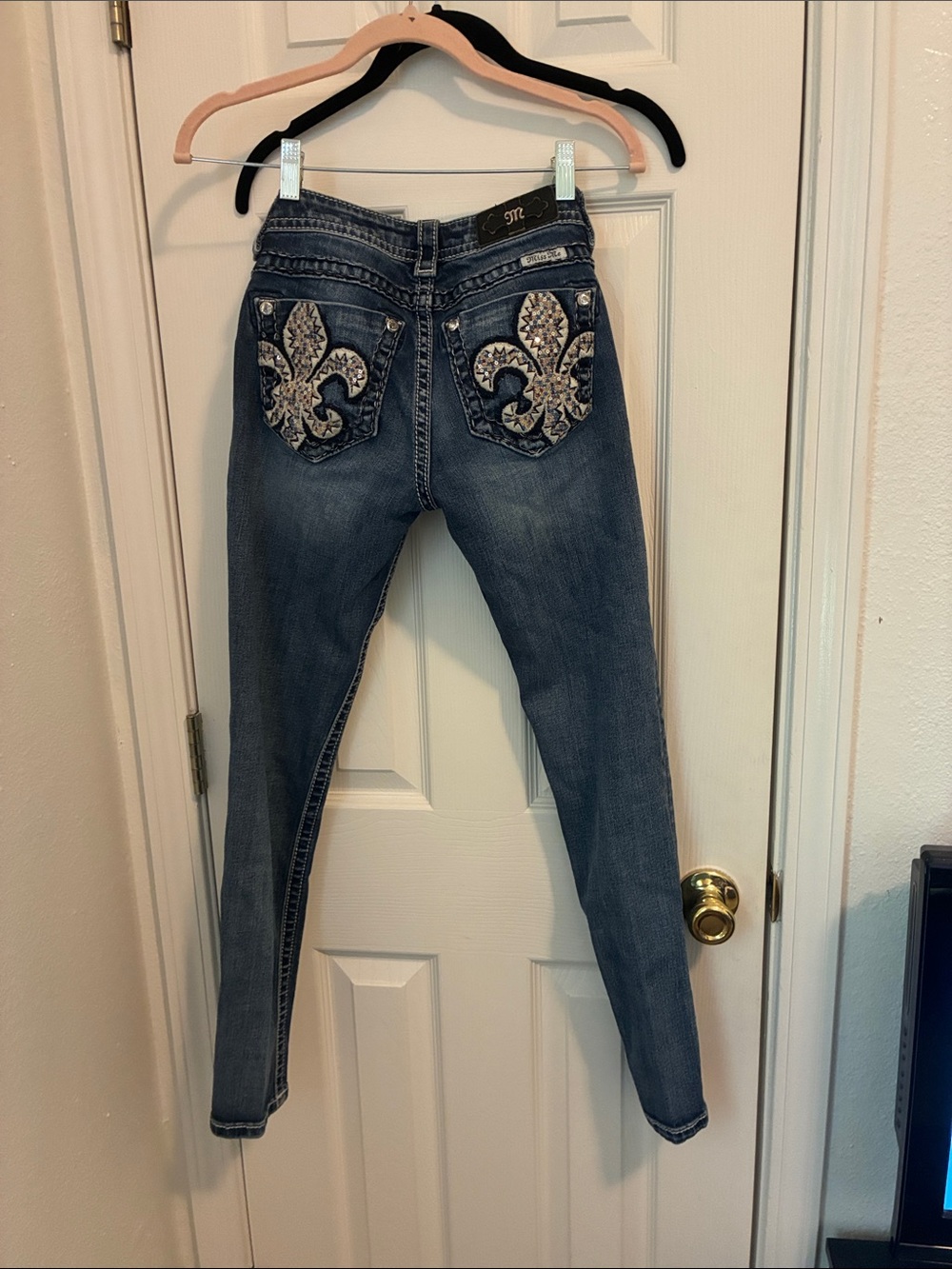 Miss Me Embroidered Skinny Jeans